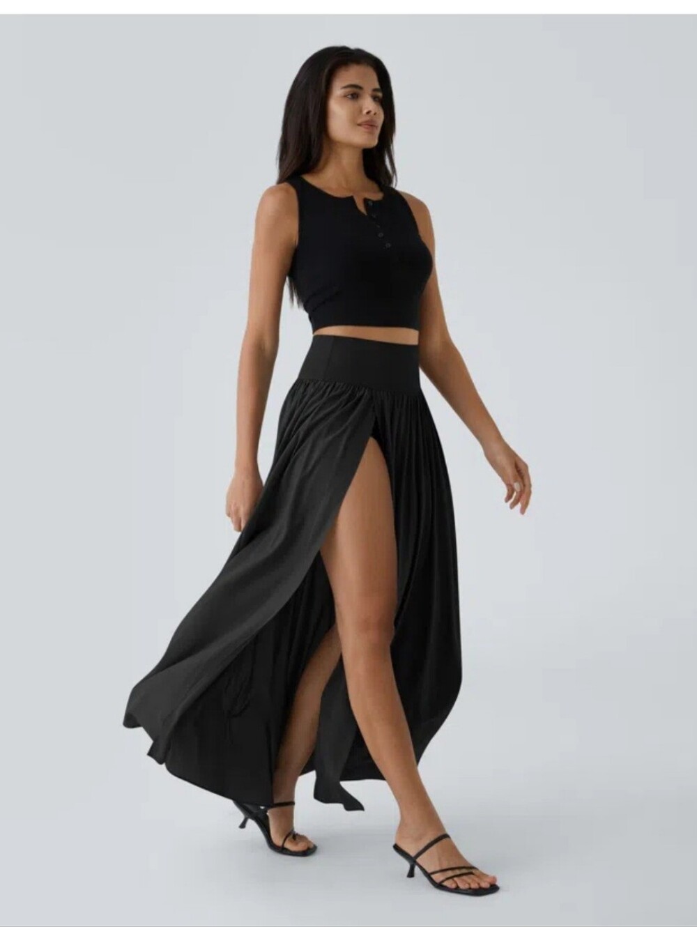 Black Split Maxi Skirt